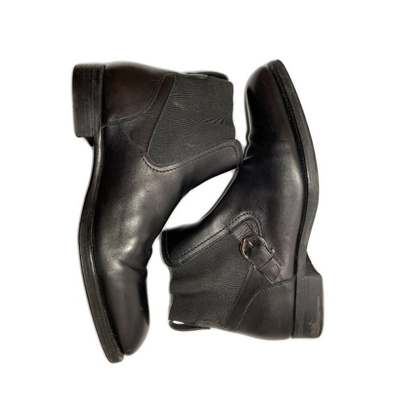 100% Authentic Salvatore Ferragamo Men's Black Leather Chelsea Boots US8 - Picture 8 of 10